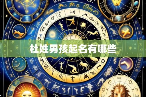 杜姓男孩起名有哪些