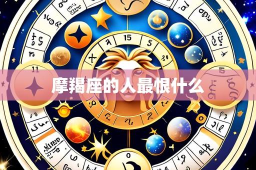 摩羯座的人最恨什么