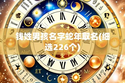 钱姓男孩名字蛇年取名(细选226个)