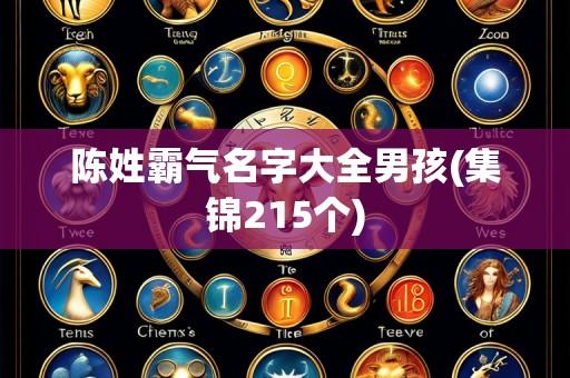 陈姓霸气名字大全男孩(集锦215个)