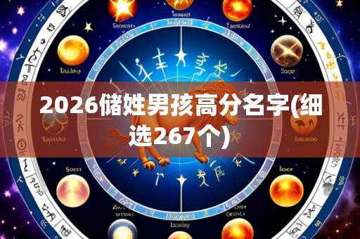 2026储姓男孩高分名字(细选267个)